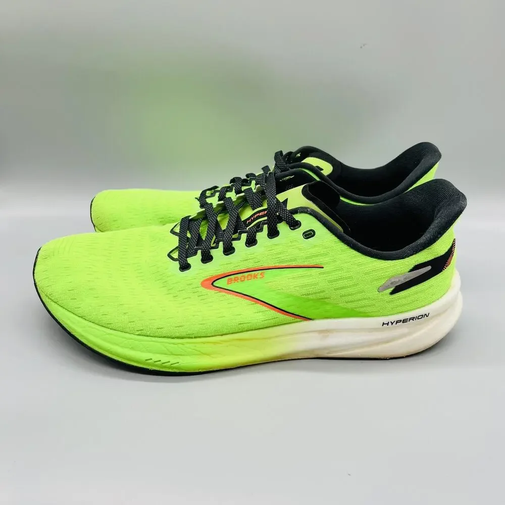 Brooks Shoes Mens 12 Green Mesh Hyperion Road Running Athletic Sneakers Comfort